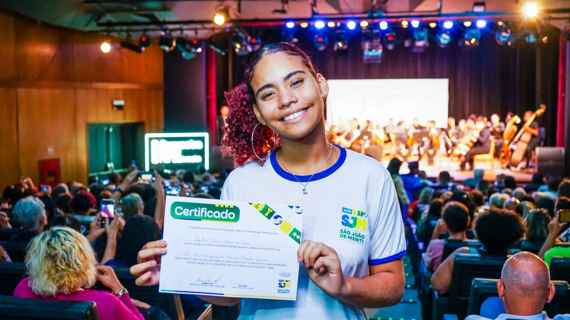 A aluna do Ciep 378, Agatha, foi selecionada para compor o conselho do Gr&ecirc;mio Estudantil - Gilberto Rocha/ PMSJM