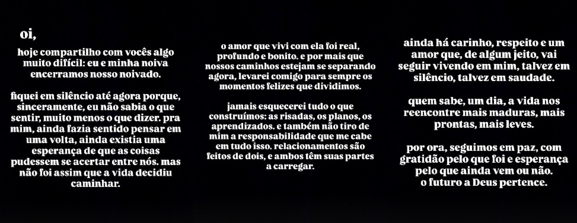 Yasmin Santos usou as redes sociais para explicar fim do noivado  - Reprodução/Instagram 