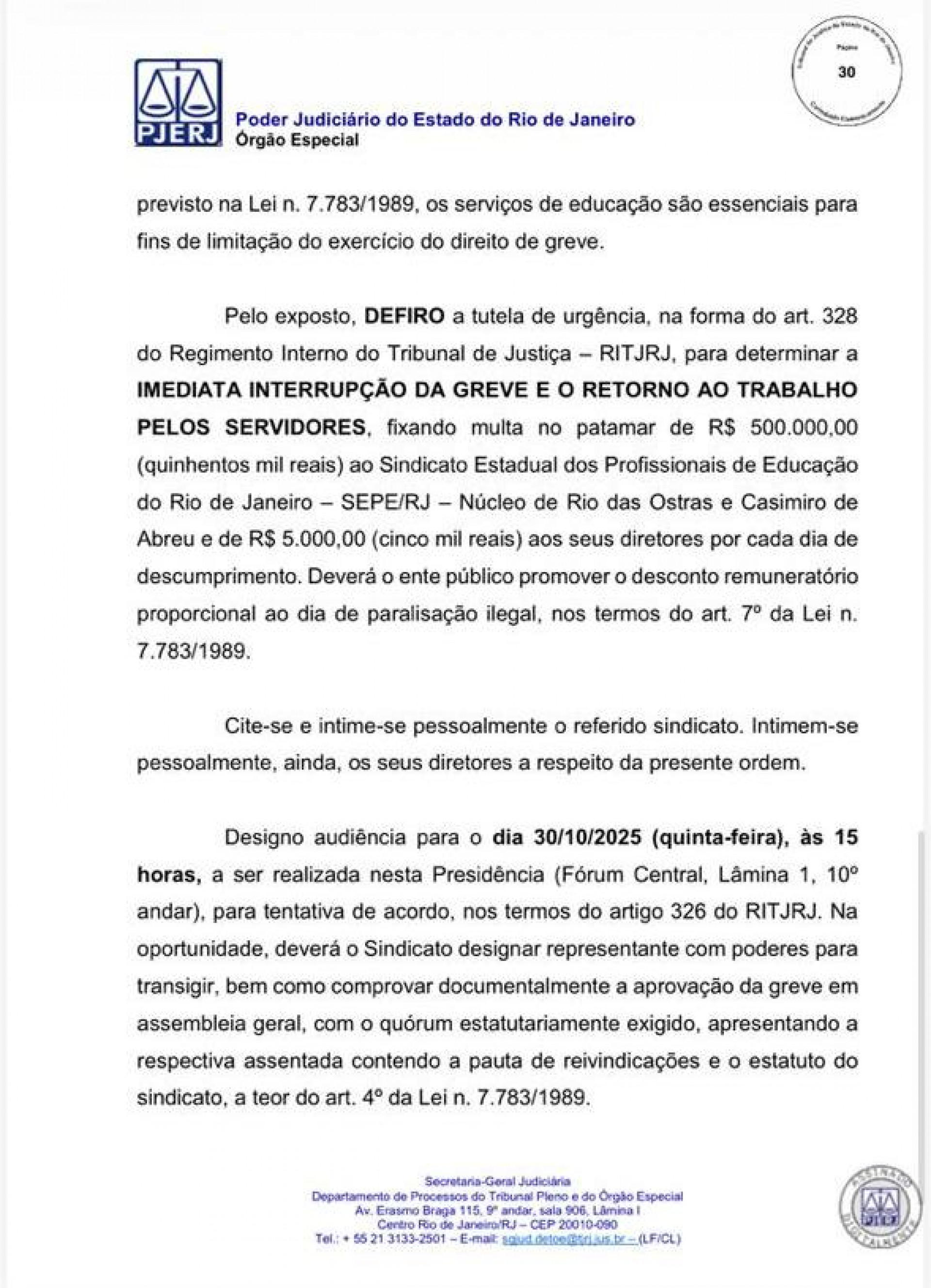 Tribunal do Rio decreta fim da greve dos servidores da Educa&ccedil;&atilde;o em Rio das Ostras - Foto: Reprodu&ccedil;&atilde;o