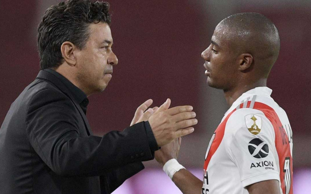 De La Cruz e Marcelo Gallardo juntos no River Plate da Argentina