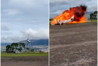 Avião cai durante decolagem, explode e deixa dois mortos na Venezuela; veja o vídeo