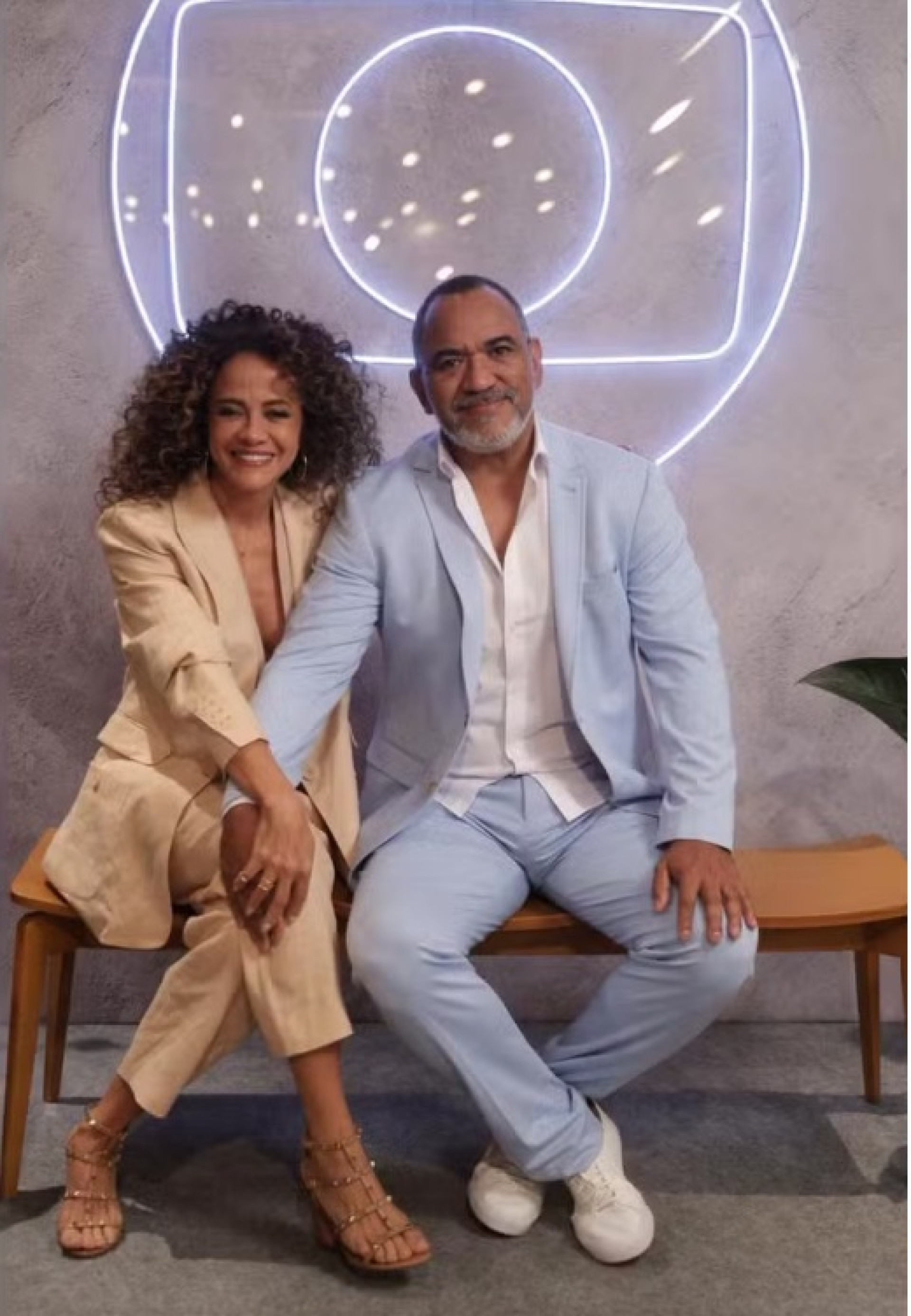 Aline Borges e o irmão, Roberto Gomes - Beatriz Damy/TV Globo