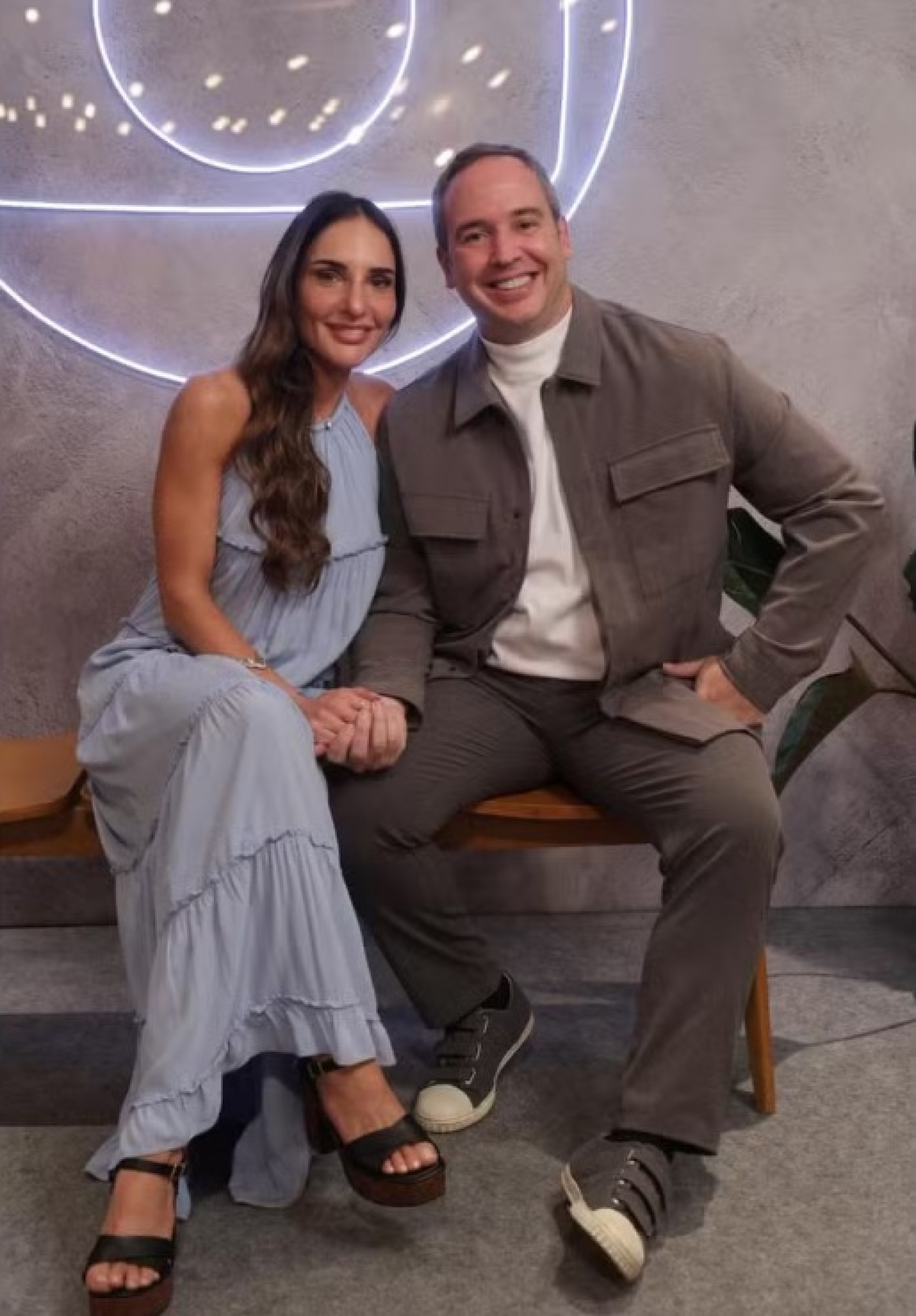 Caio Ribeiro e a esposa, Renata - Beatriz Damy/TV Globo