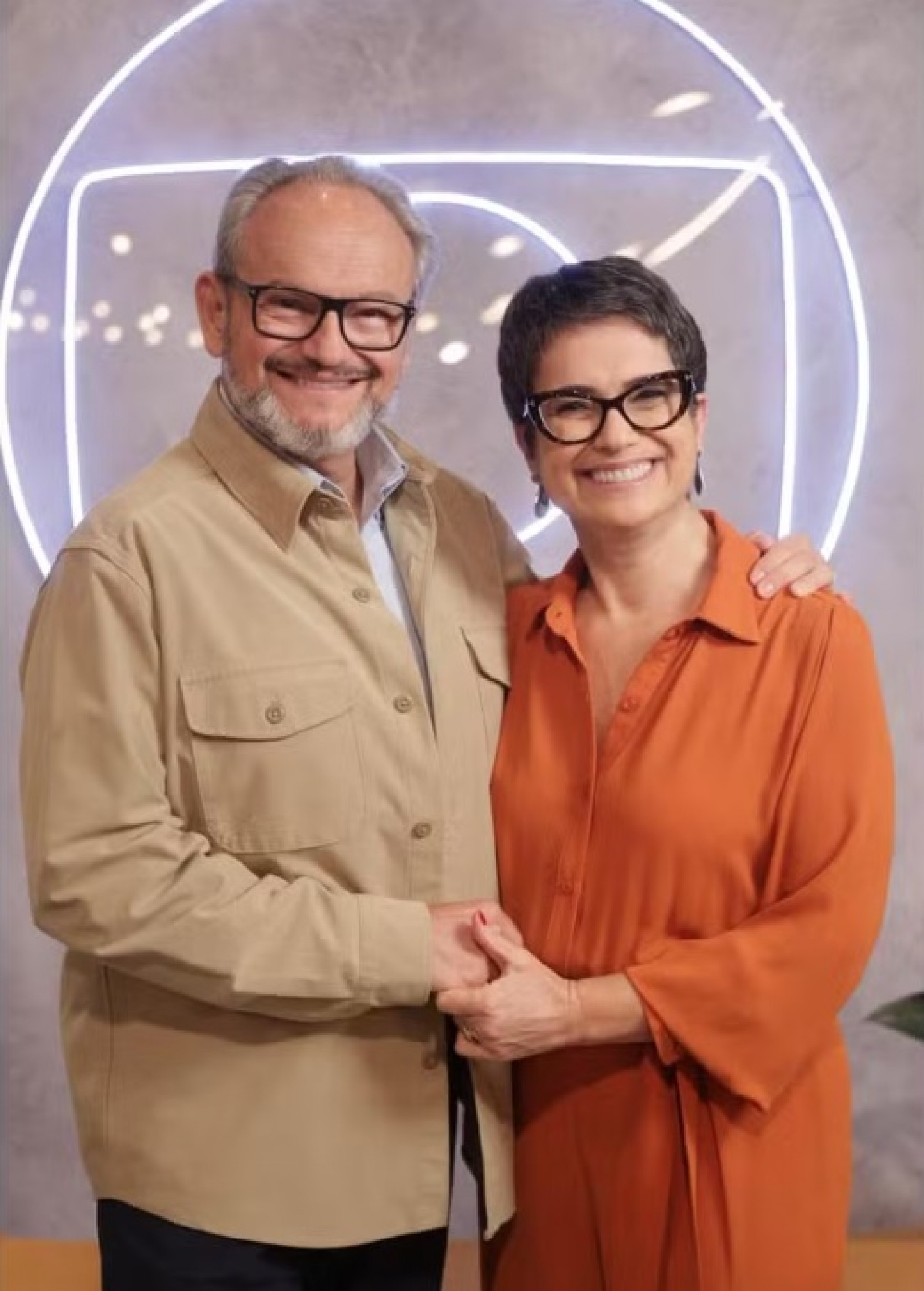 Sandra Annemberg com o marido, Ernesto Paglia - Beatriz Damy/TV Globo