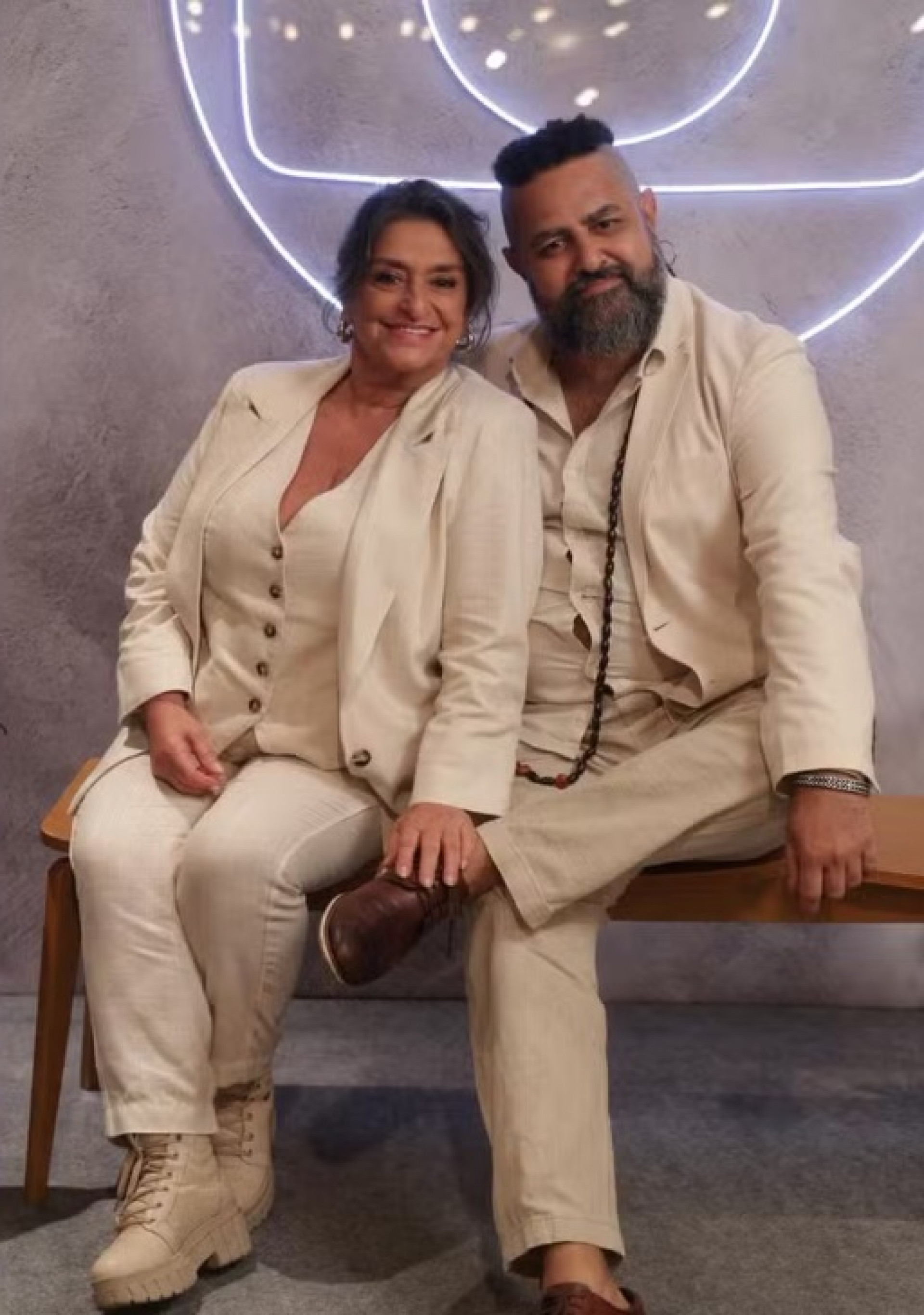 Grace Gianoukas e o marido, Paulo - Beatriz Damy/TV Globo