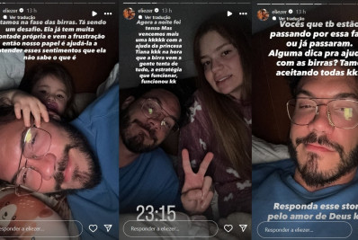 Eliezer pede ajuda aos seguidores para lidar com fase de birras da filha, Lua