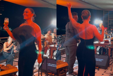 Vídeo! Juliana Paes samba muito em festa de lançamento de nova série