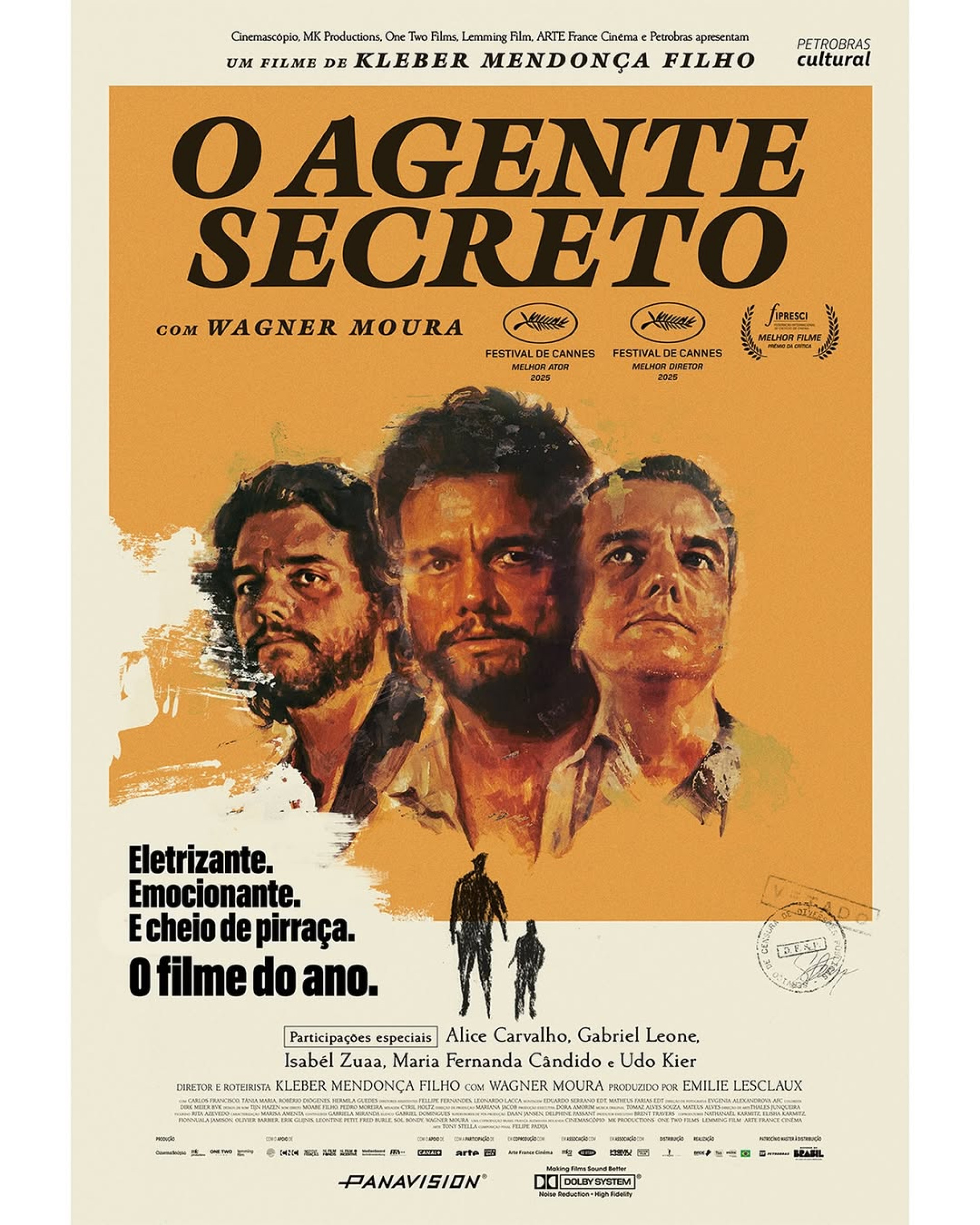 Cartaz oficial do filme 'O Agente Secreto'  - Reprodução/Instagram 