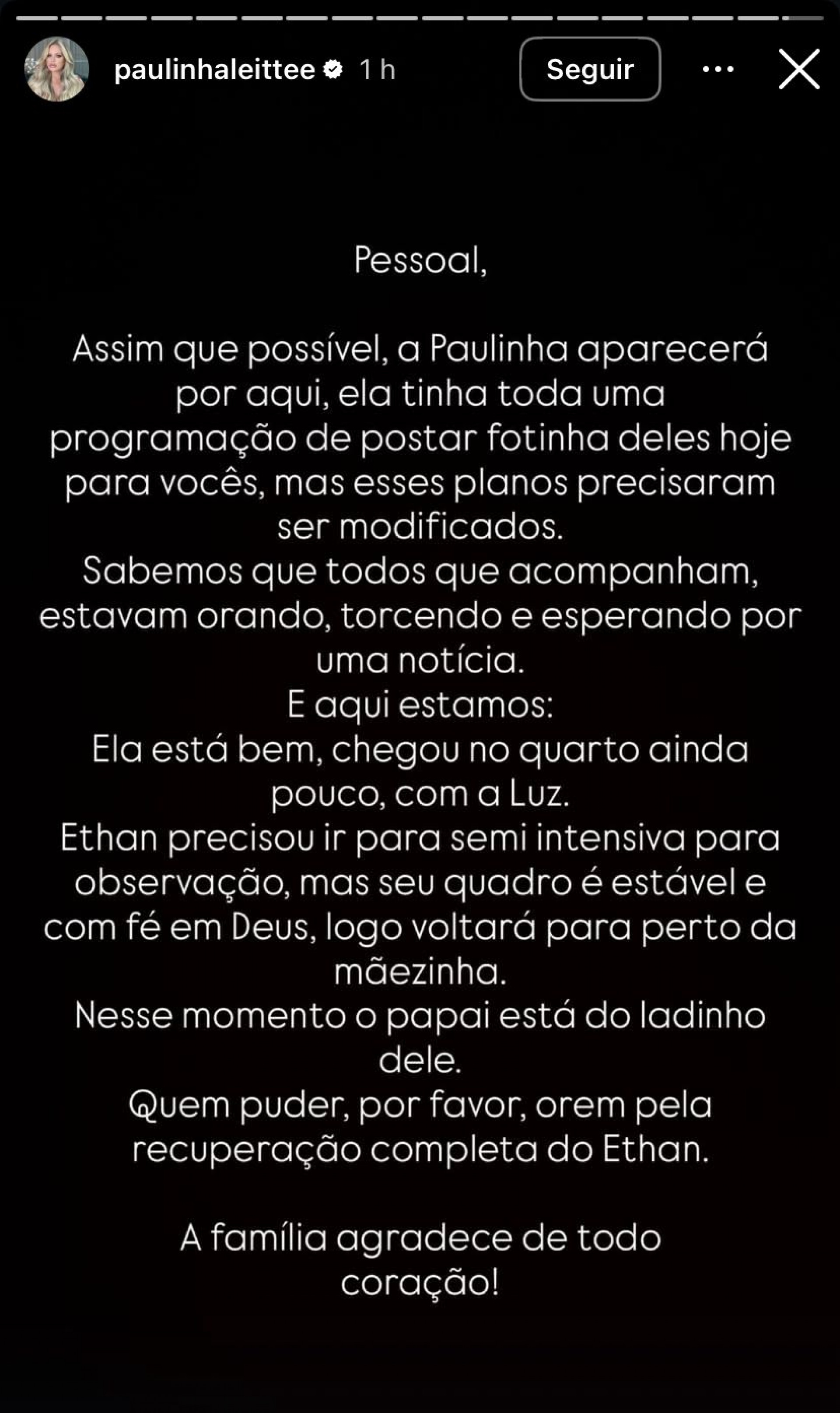 Anúncio do nascimento dos gêmeos, Ethan e Luz - Reprodução/Instagram