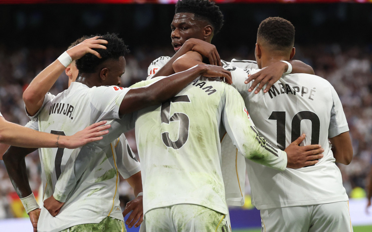 Comemoração dos jogadores do Real Madrid