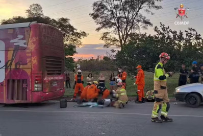 Borracheiro morre esmagado ao trocar pneu de ônibus de cantora sertaneja em Brasília