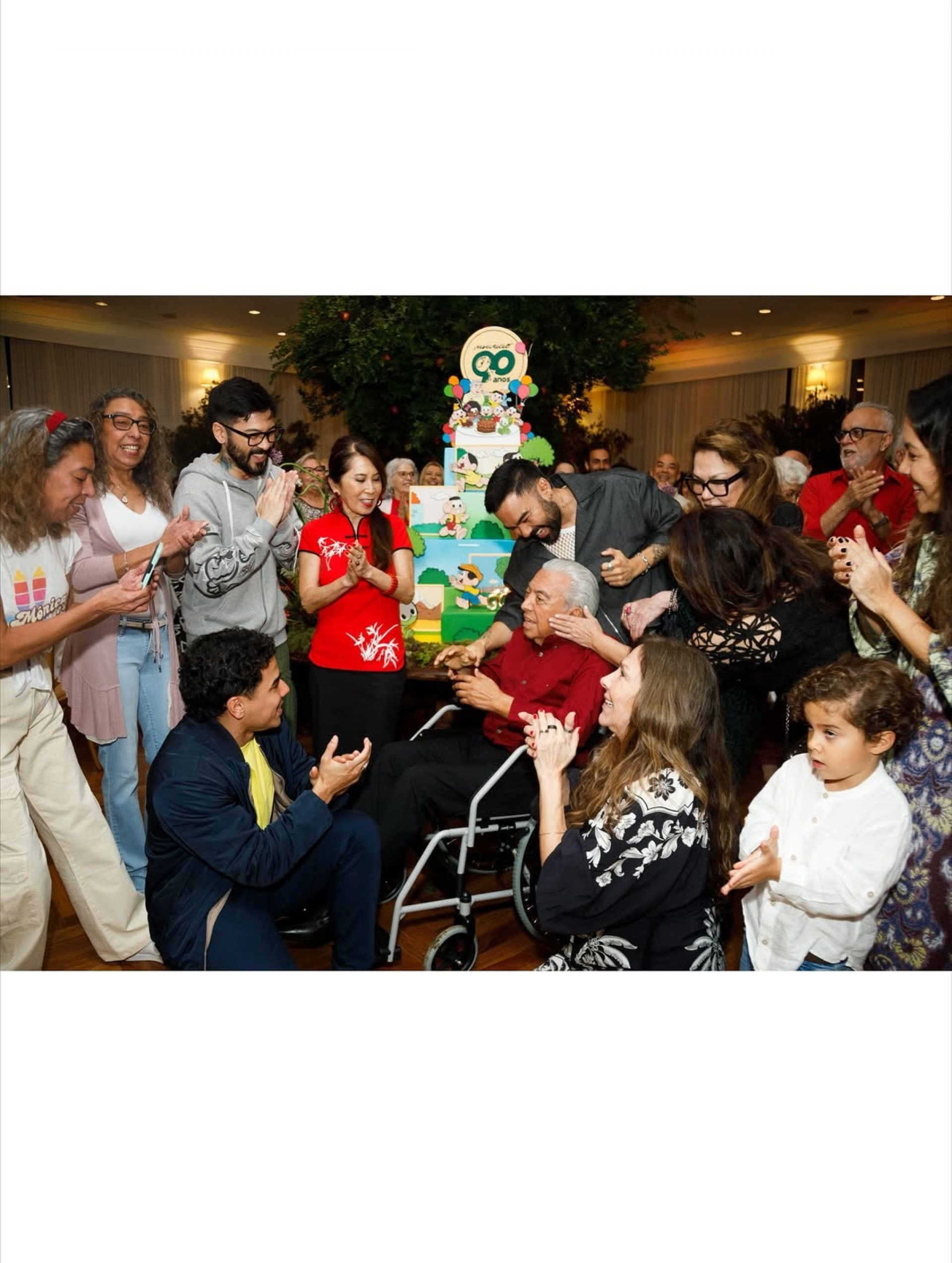 Celebração do aniversário de Maurício de Sousa reuniu familiares do cartunista - Reprodução/Instagram