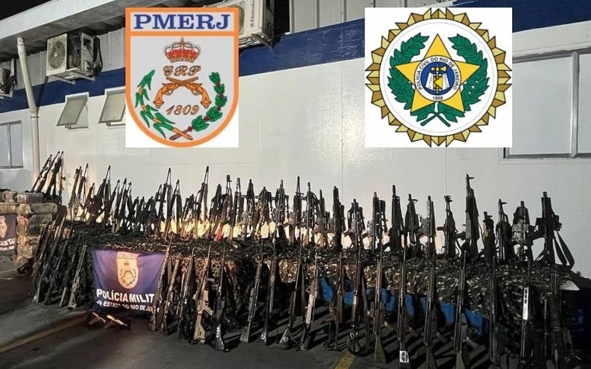 Segundo o governador Cláudio Castro, mais de 100 fuzis foram apreendidos por policiais civis e militares