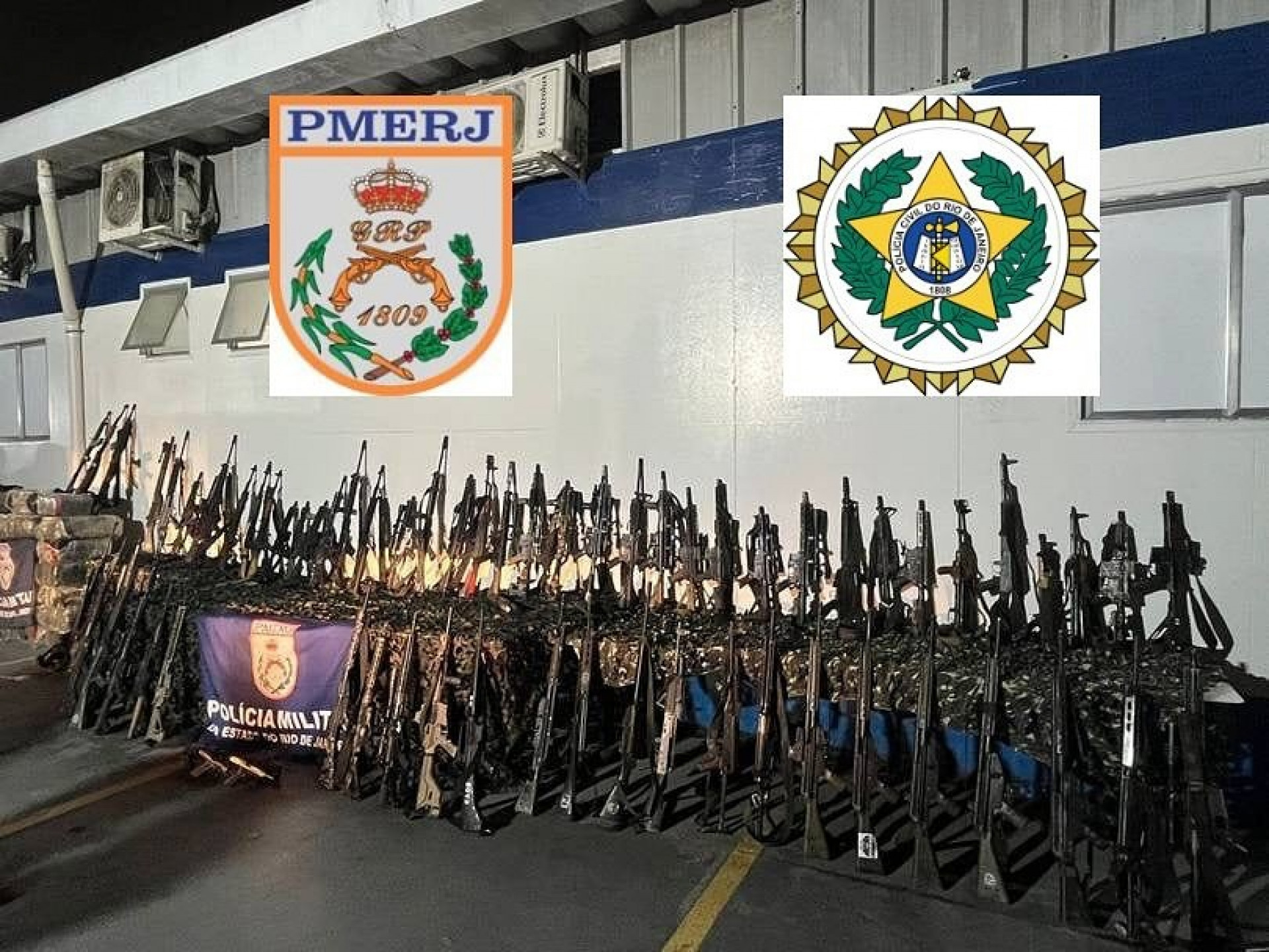 Segundo o governador Cl&aacute;udio Castro, mais de 100 fuzis foram apreendidos por policiais civis e militares - Reprodu&ccedil;&atilde;o/Instagram