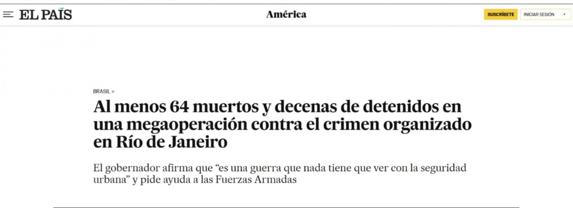 El País, da Espanha, lembrou que operação ocorreu dias antes de eventos da COP30 - Reprodução / Redes Sociais