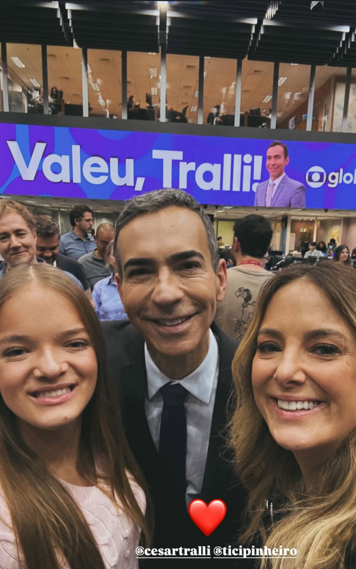 Rafa Justus, César Tralli e Ticiane Pinheiro  - Reprodução/Instagram 