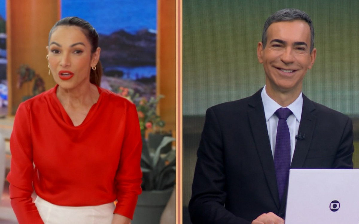 Patrícia Poeta conversa com César Tralli no 'Encontro' - Reprodução/Globo