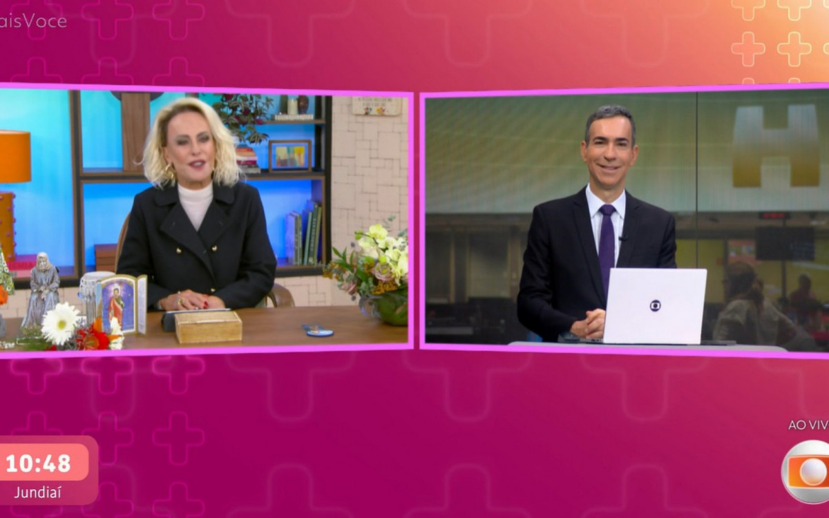 César Tralli fala com Ana Maria Braga sobre saída do 'Jornal Hoje' - Reprodução/Globo