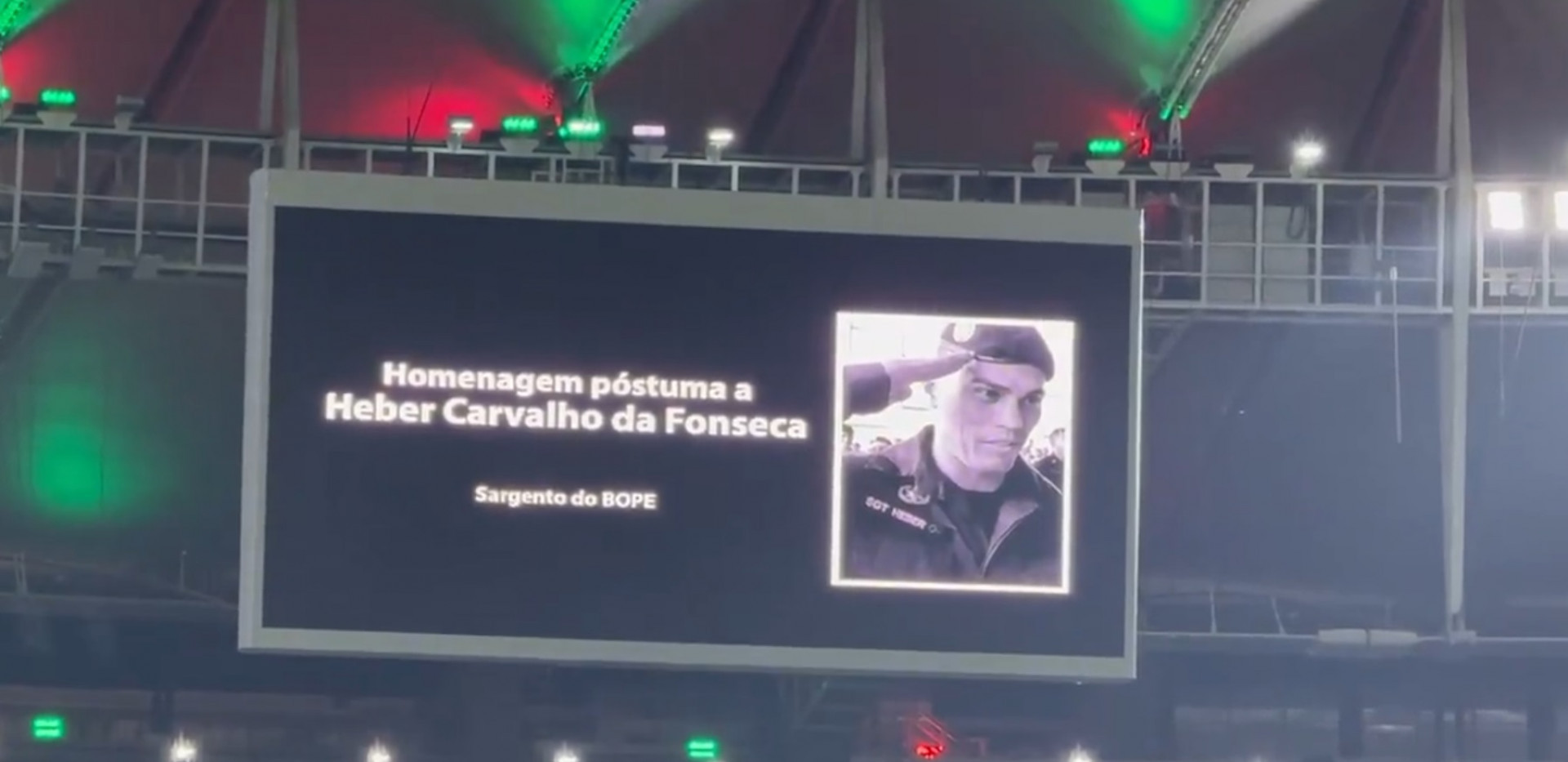 Heber Carvalho da Fonseca tinha 39 anos e foi um dos homenageados no Maracanã - Reprodução / X