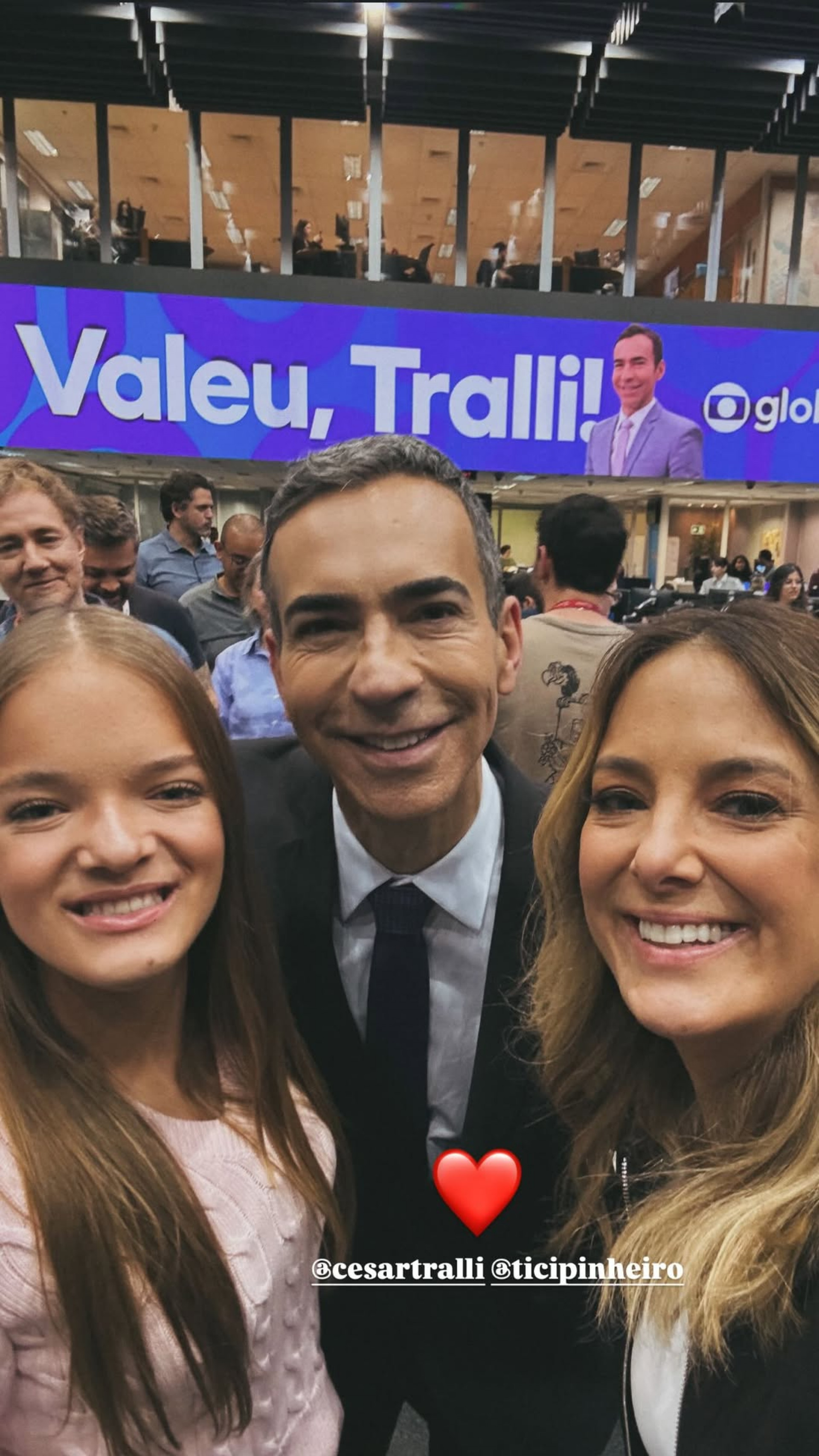 Rafa Justus, César Tralli e Ticiane Pinheiro - Reprodução/Instagram