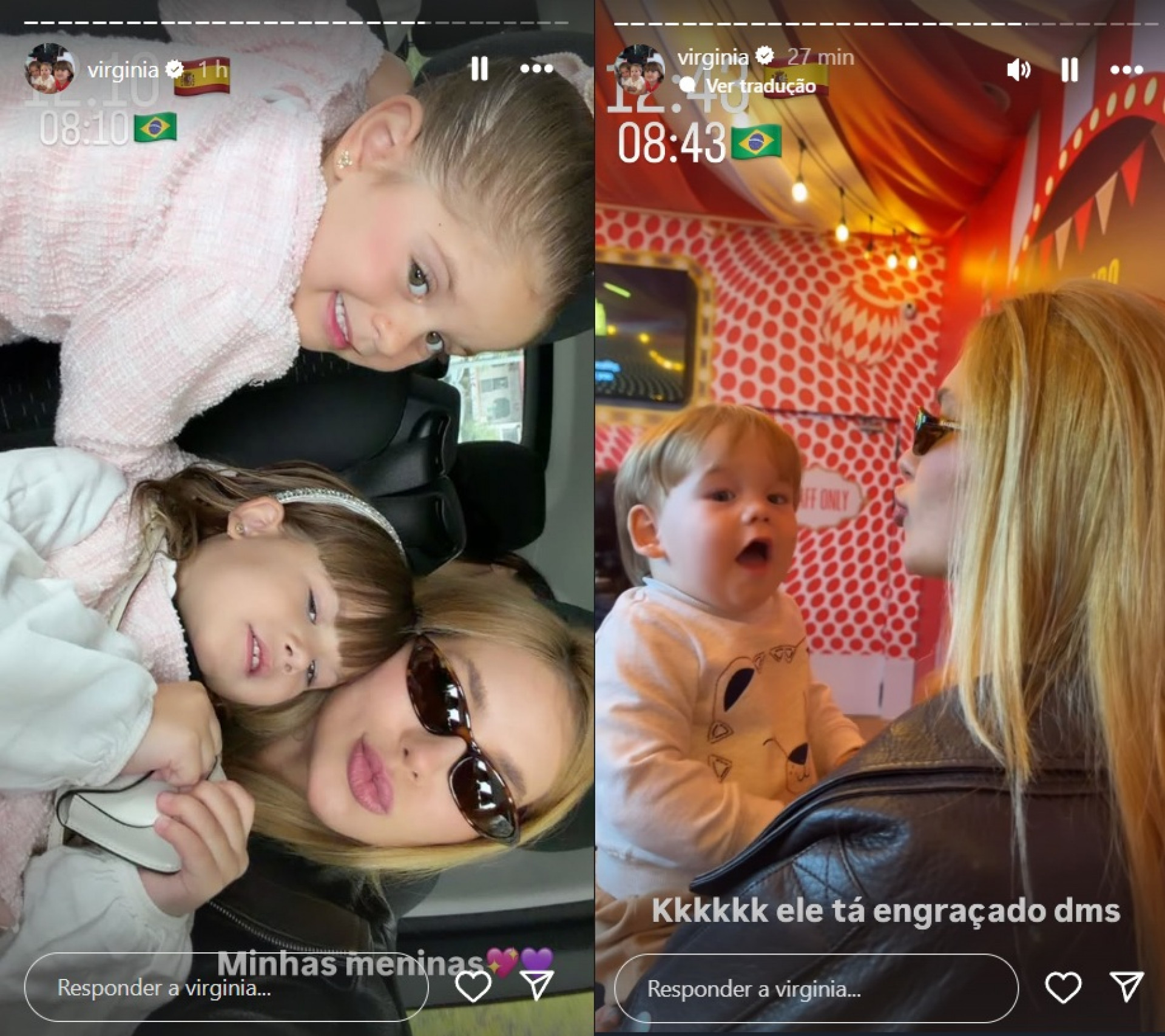 Virginia, Maria Flor, Maria Alice e José Leonardo - Reprodução / Instagram