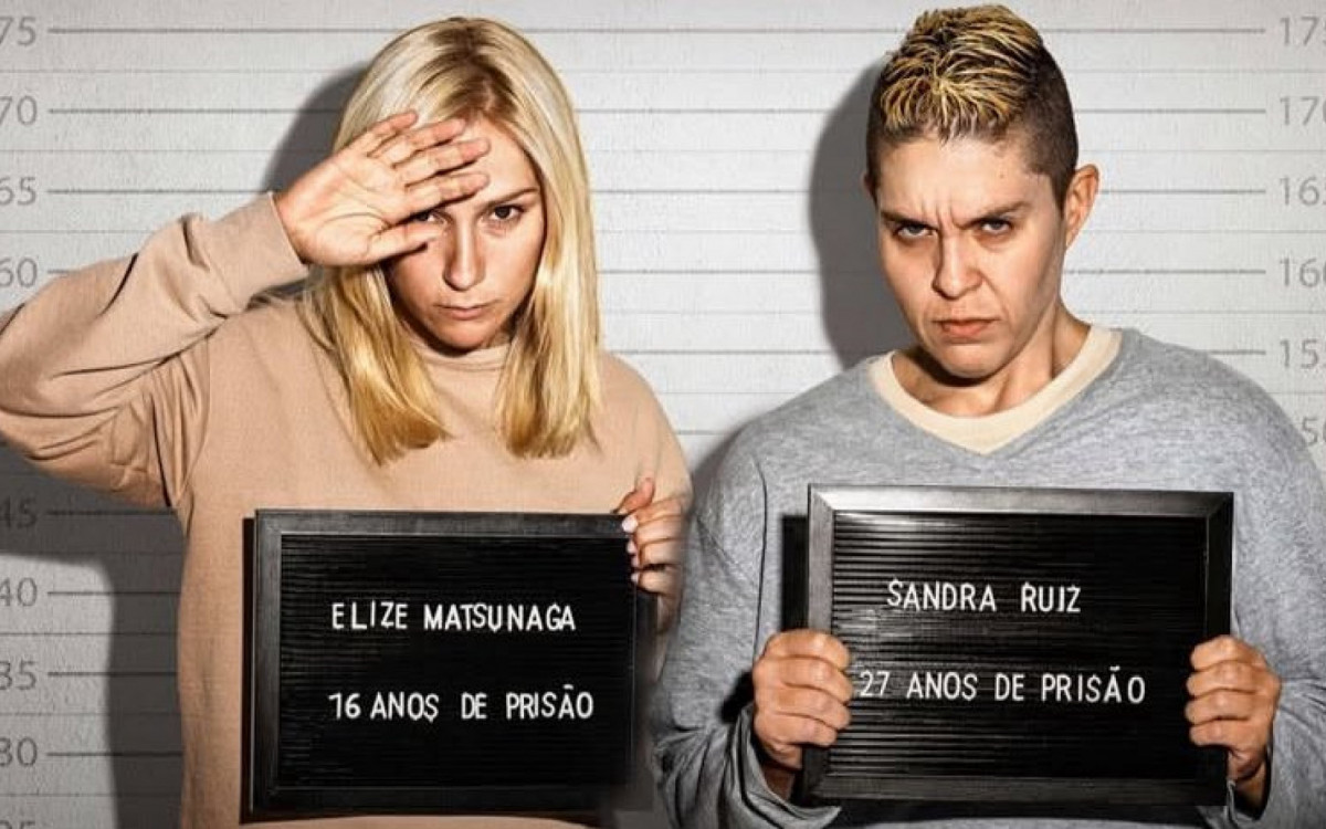 Elize Matsunaga (Carol Garcia) e Sandrão (Letícia Rodrigues) na série 'Tremembé', do Prime Video