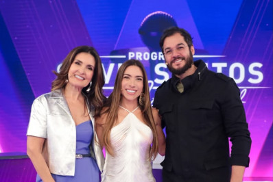 Fátima Bernardes grava participação no 'Programa Silvio Santos'