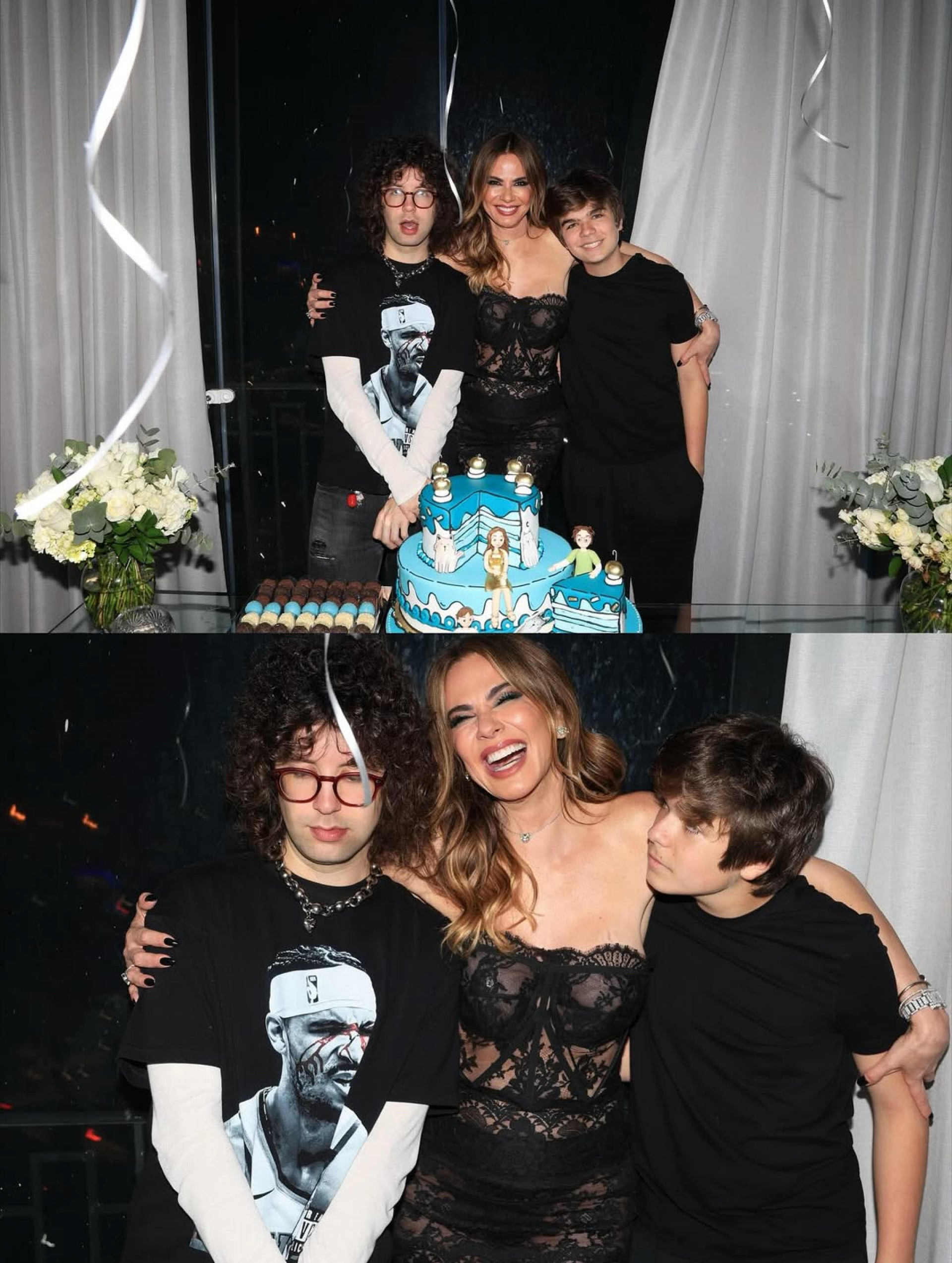 Luciana Gimenez e os filhos, Lucas Jagger e Lorenzo Gabriel - Reprodução / Instagram