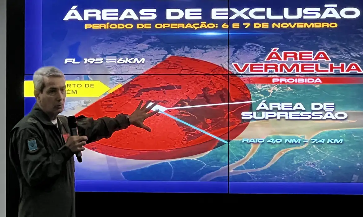 Cúpula de líderes da COP30 terá restrição de voos, caças e anti-drones