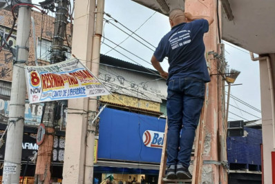 Meriti retira propagandas irregulares e organiza espaços públicos da cidade