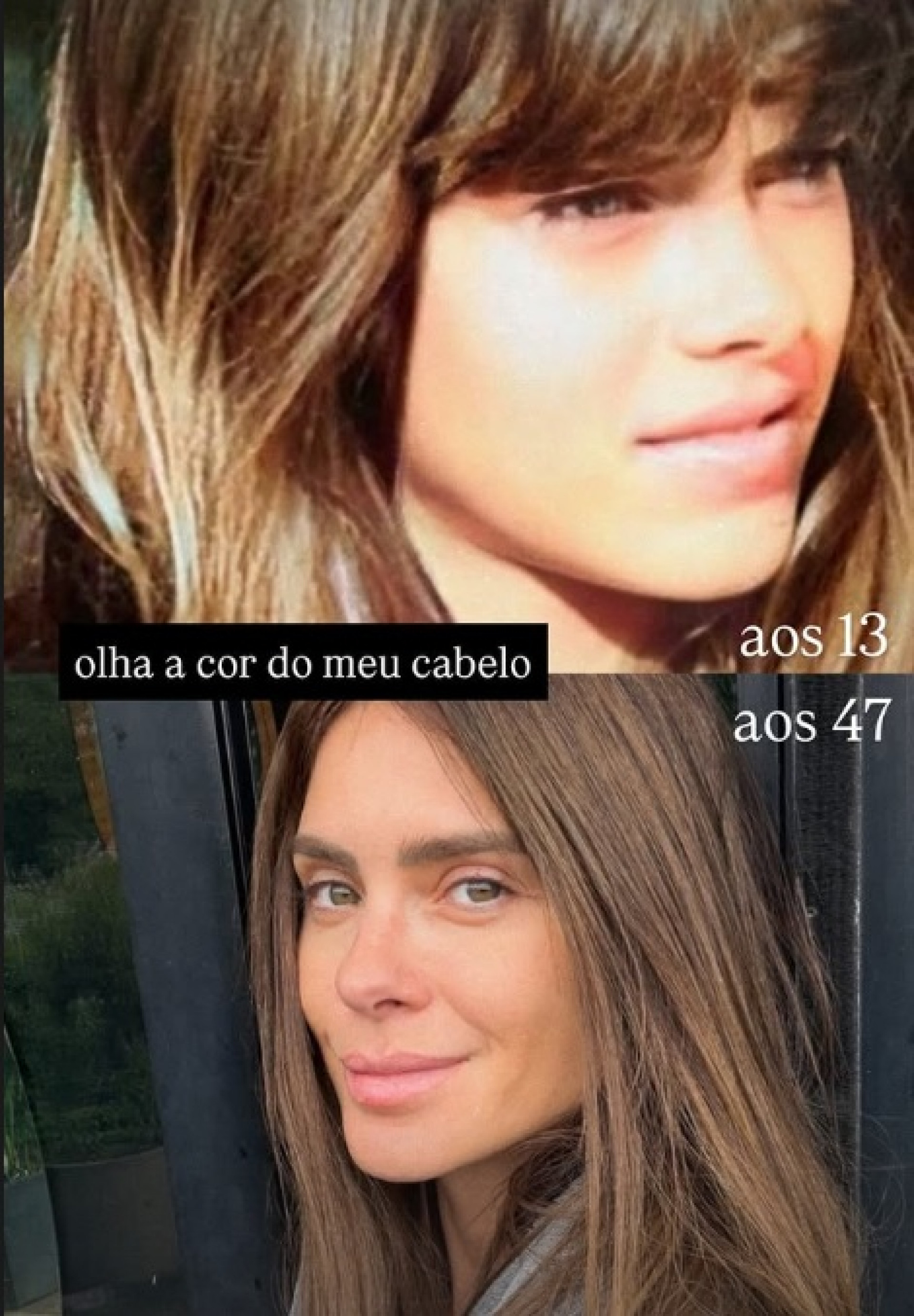 Carolina Dieckmmann aos 13 anos e aos 47 anos - Reprodução / Instagram