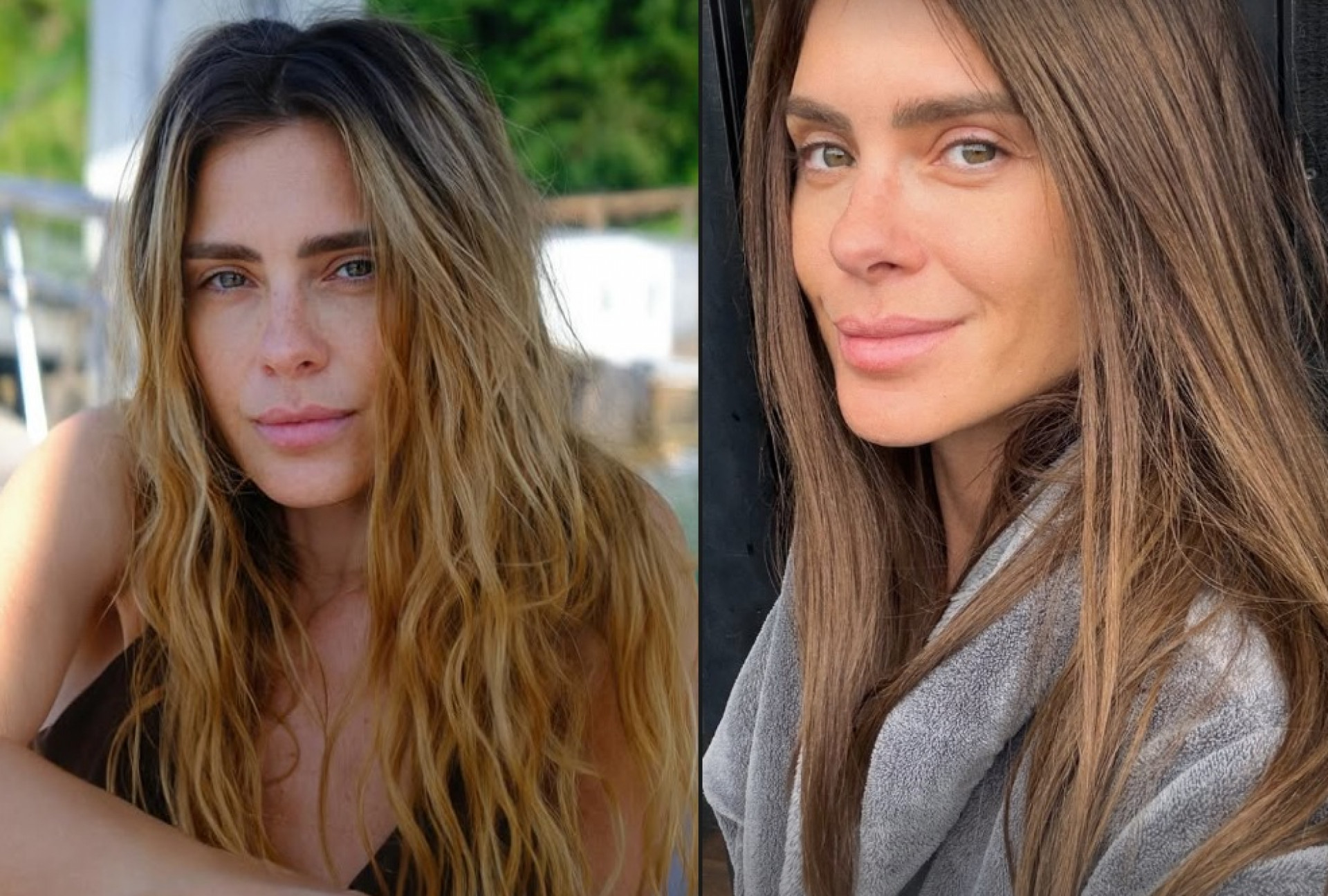 Carolina Dieckmmann de loira e de castanho-claro no cabelo - Reprodução / Instagram