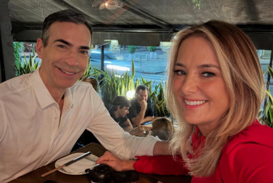 Ticiane Pinheiro deixa bilhete carinhoso para César Tralli após visitá-lo no Rio