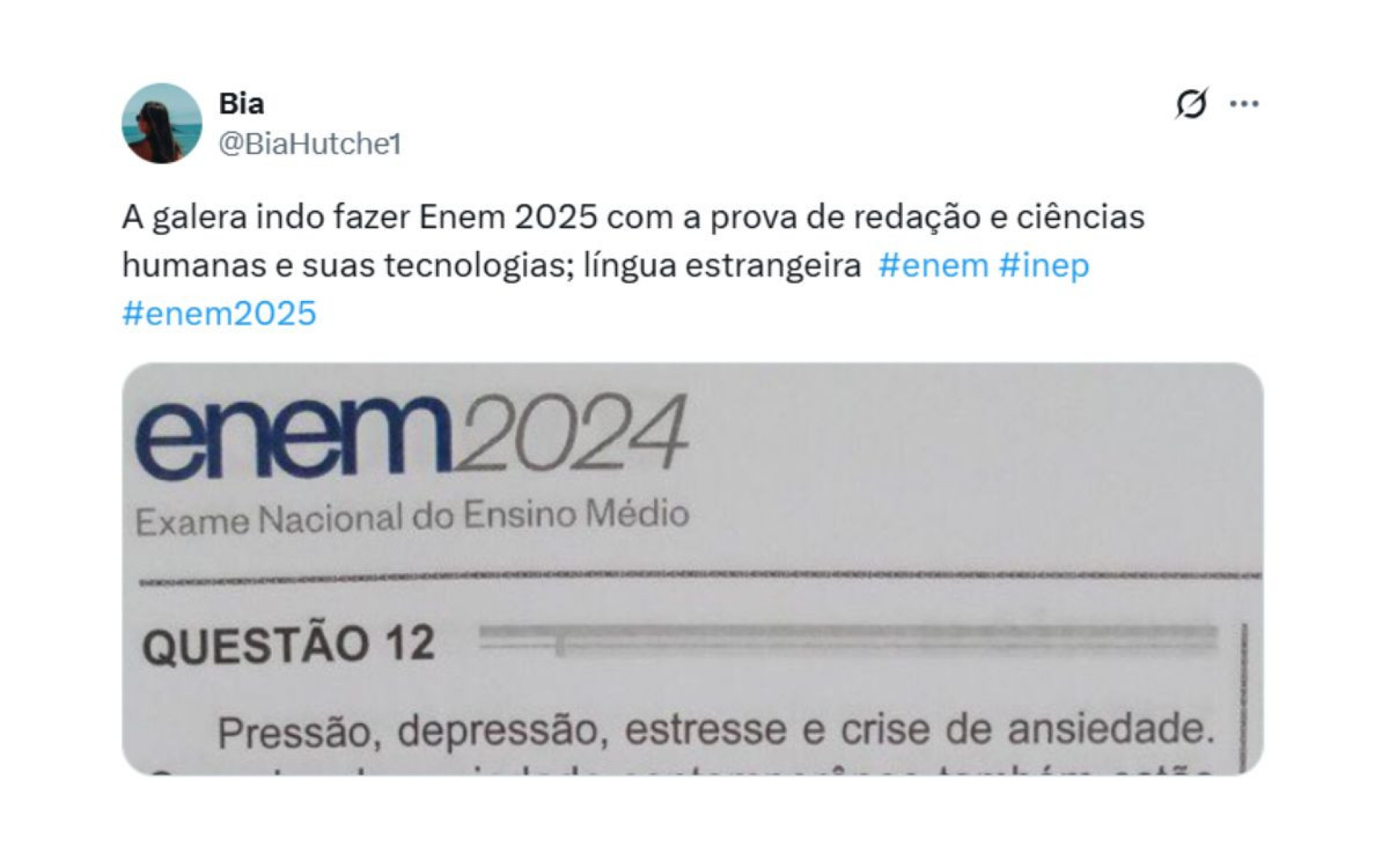 Memes do Enem 2025: nervosismo em alta - Reprodução / X