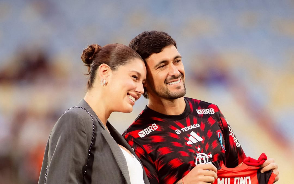 Arrascaeta e Camila Bastiani revelam nome do primeiro filho, Milano