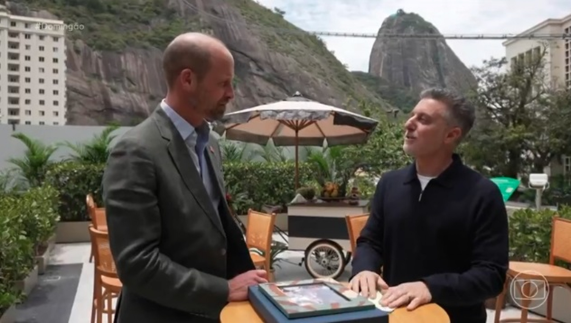 Príncipe William é entrevistado por Luciano Huck - Reprodução de vídeo / TV Globo