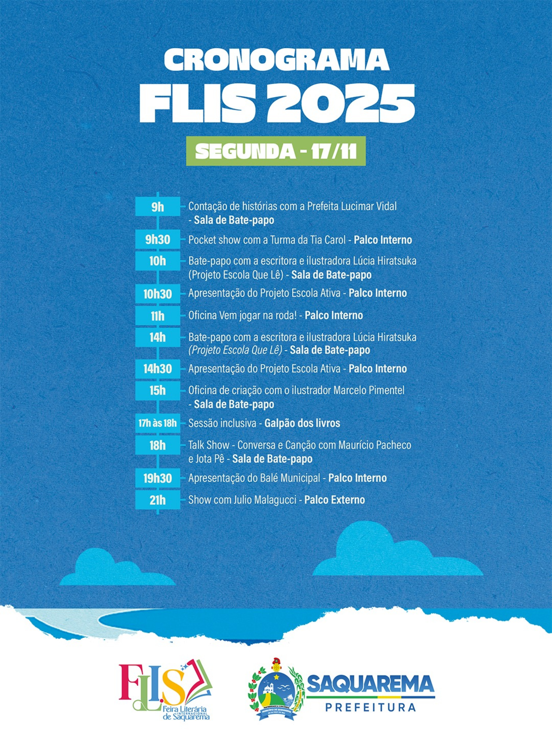 Programação da Feira Literária Internacional de Saquarema - Divulgação/Prefeitura de Saquarema