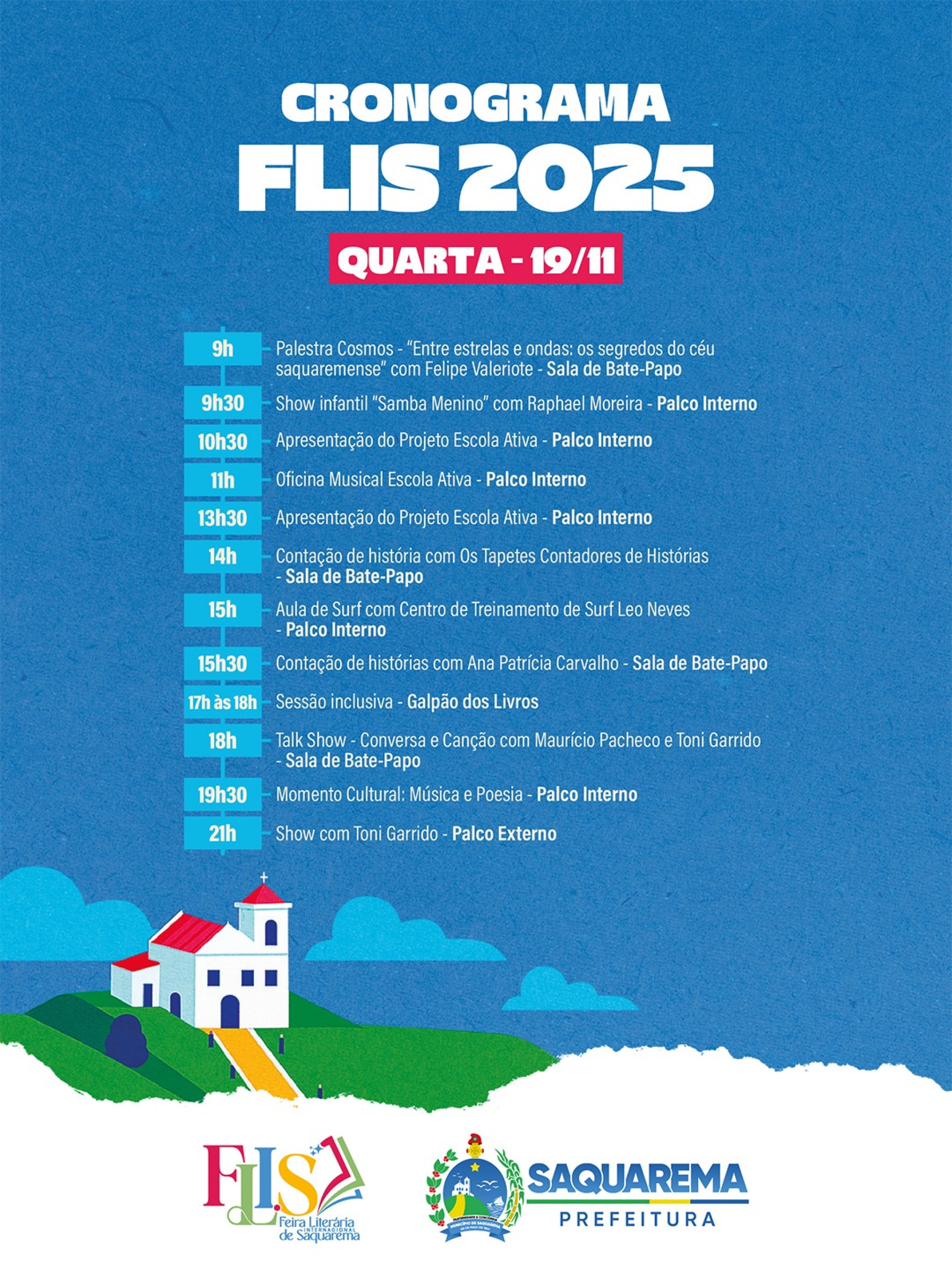 Programação da Feira Literária Internacional de Saquarema - Divulgação/Prefeitura de Saquarema