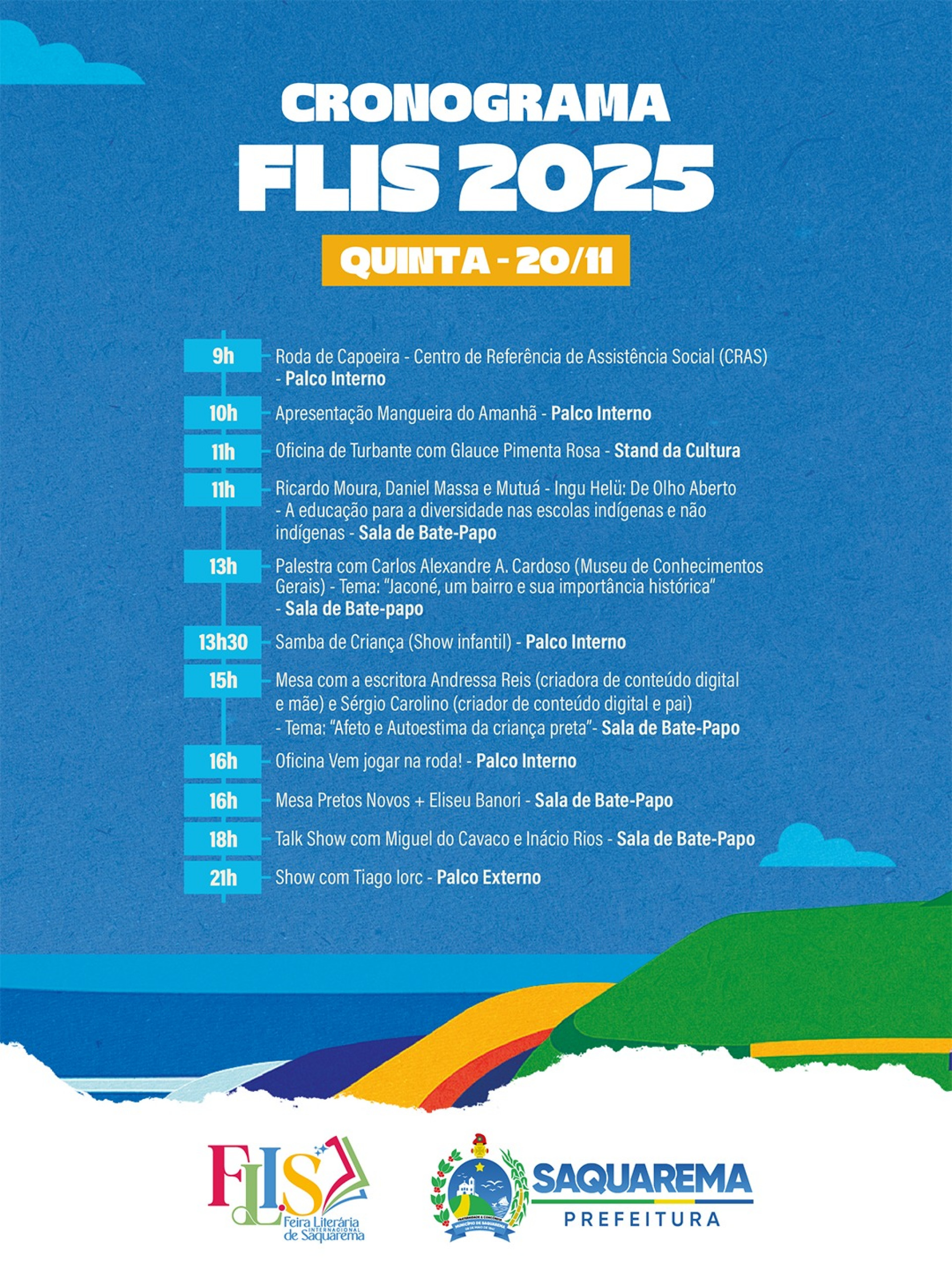 Programação da Feira Literária Internacional de Saquarema - Divulgação/Prefeitura de Saquarema