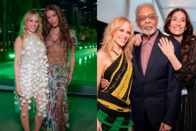 Kylie Minogue posta  cliques ao lado de Anitta e Gilberto Gil
