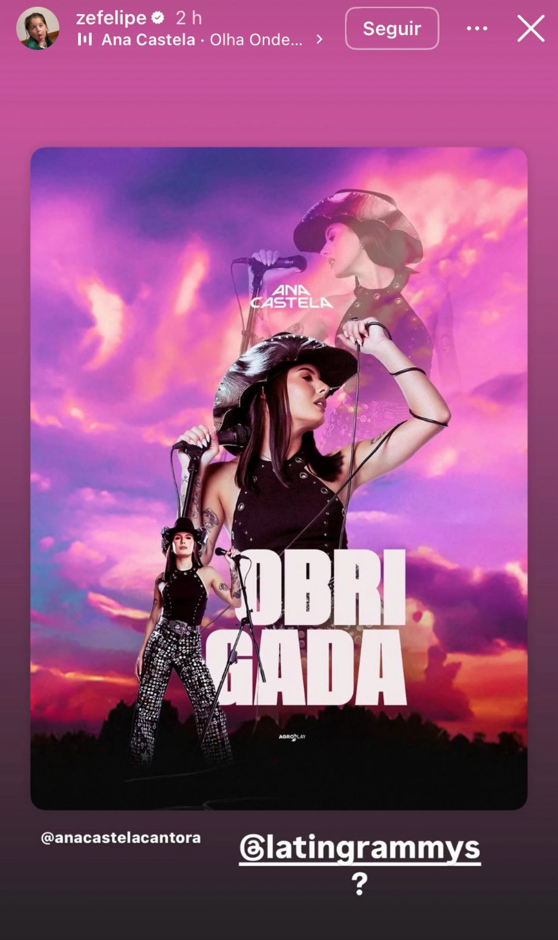 Zé Felipe alfineta o Grammy Latino - Reprodução/Instagram