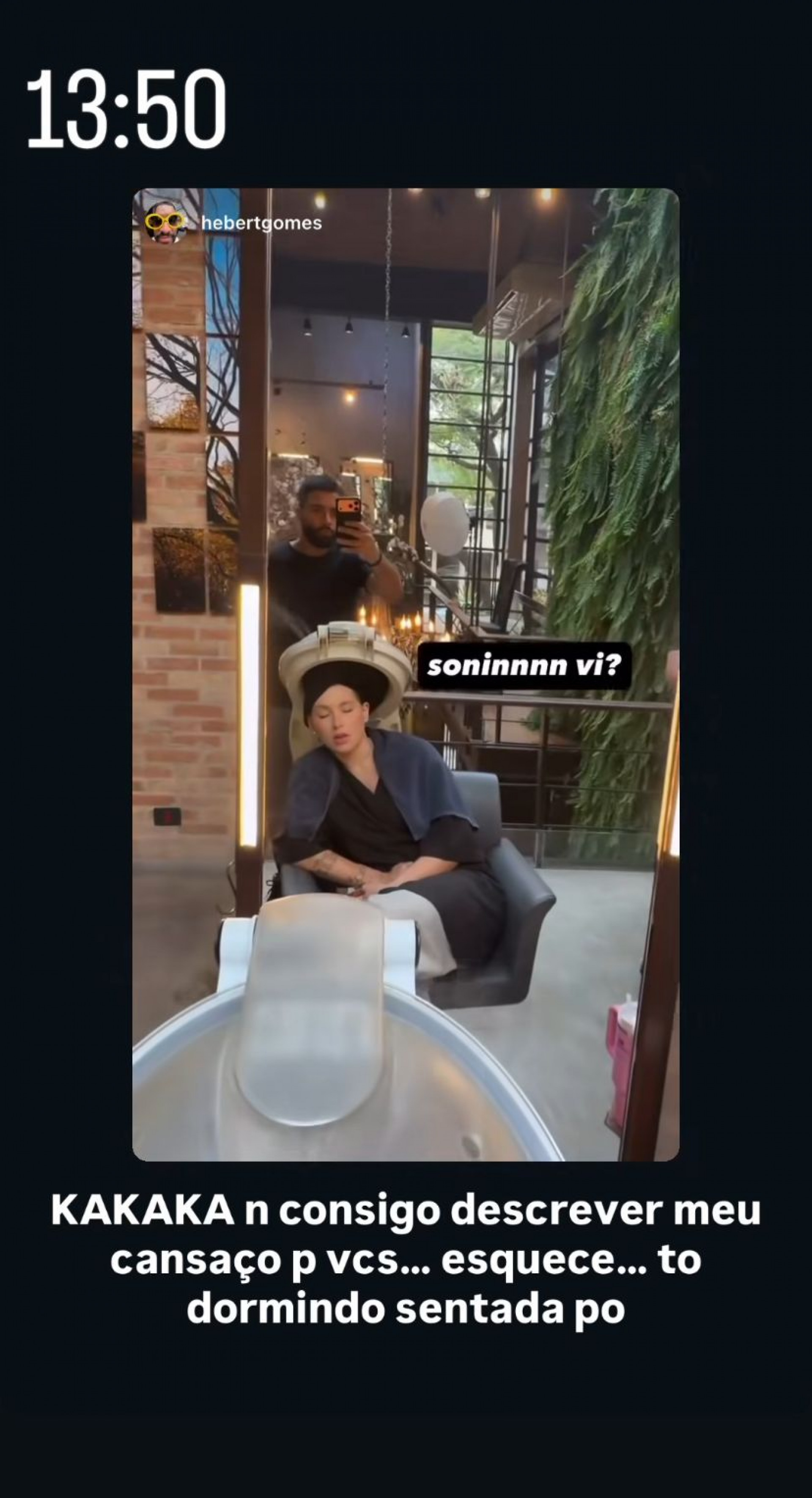 Virginia dorme em salão de beleza - Reprodução/Instagram