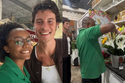 Shawn Mendes visita floricultura em Salvador e surpreende funcionária