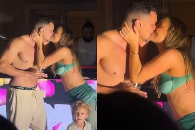 Tata Estaniecki e Júlio Cocielo se beijam um mês após divórcio