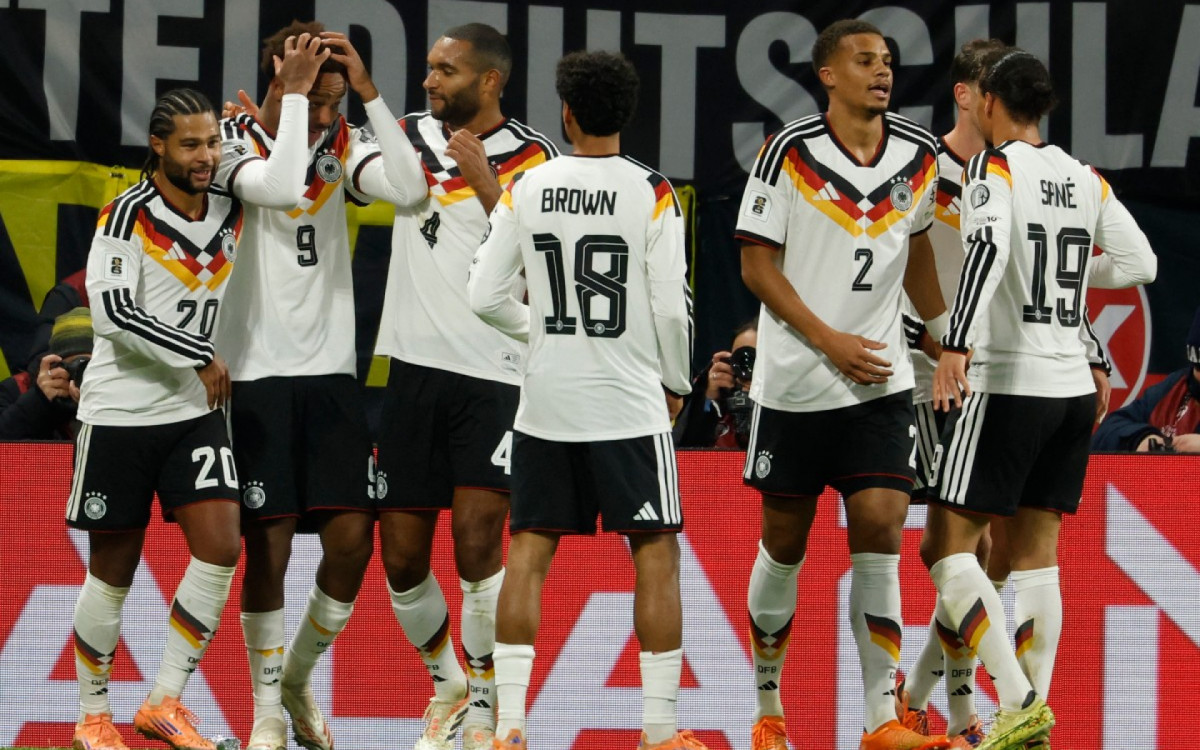 Comemoração dos jogadores da seleção alemã