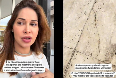 Maíra Cardi se revolta ao ver piso de mansão de R$ 2 milhões rachado: 'Bem chateada'