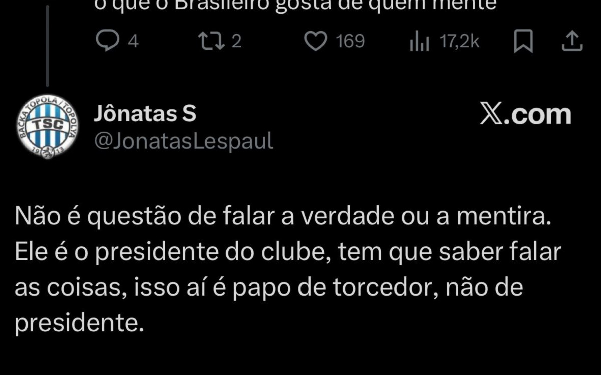 Comentários sobre a fala de Adson Batista