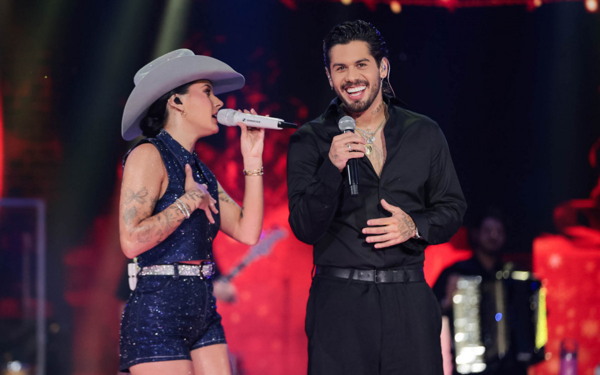 Zé Felipe participa da gravação do especial de Natal de Ana Castela