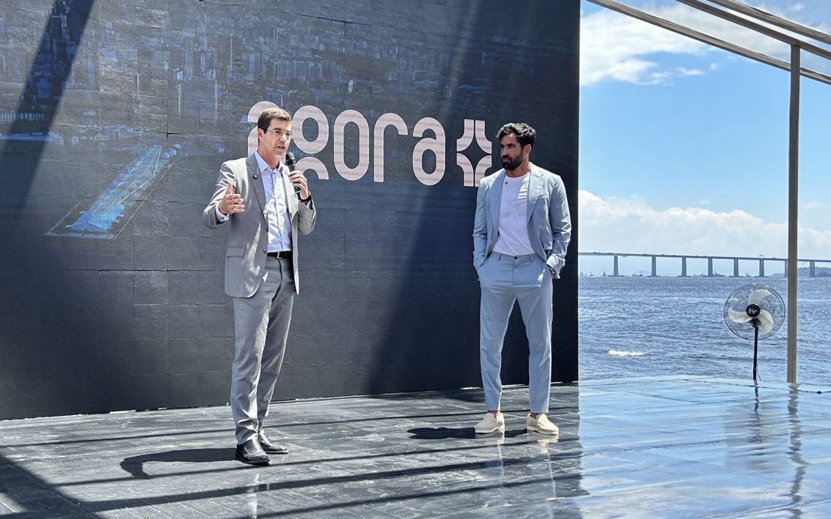 Osmar Lima, secretário municipal de Desenvolvimento Econômico, e Guilherme Mororó, diretor do Grupo CTV em evento na Ilha Fiscal