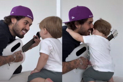 Filho de Zé Felipe encanta internautas ao ouvir o pai cantar